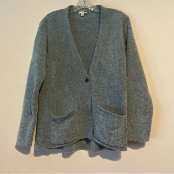 𝅺j.jill Fuzzy Button Cardigan Sweater Blue Size XS - Picture 1 of 6